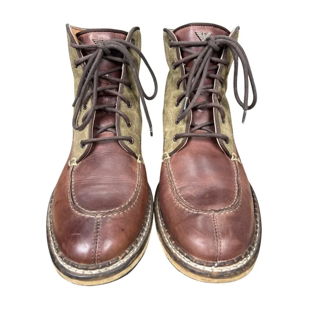 Vintage Armani Jeans Stivaletti Uomo Brown Field Chukka Boot Size 44 US 11